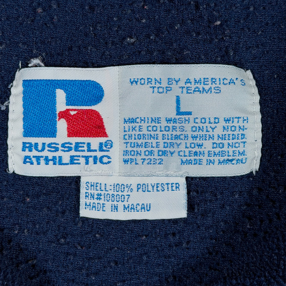 Vintage Notre Dame Sweater Adult LARGE Blue Fleece Russell Athletic Sports 90s - Picture 4 of 7